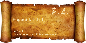 Peppert Lili névjegykártya